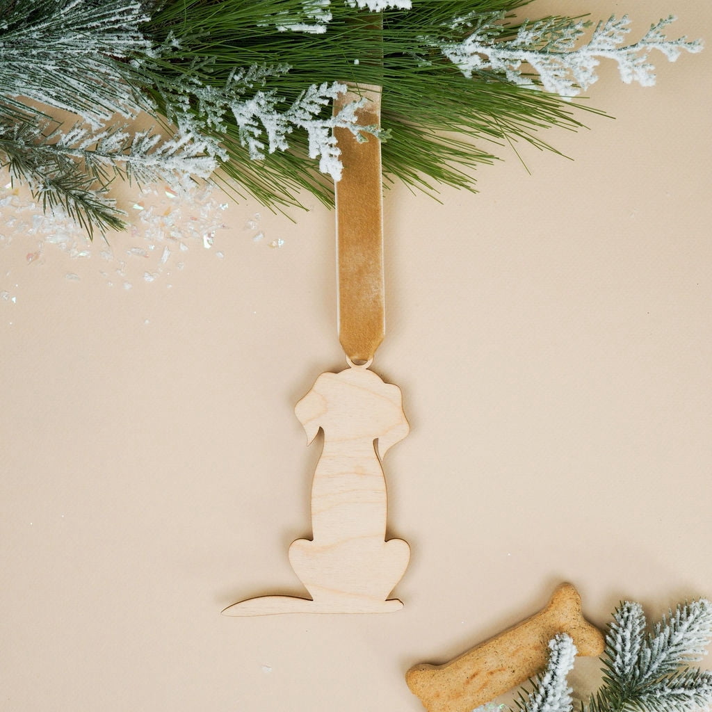Dog Christmas Ornament 6 inch, Pack of 10 Small Cutouts, Wood Tree Ornaments for Dog Christmas Gift, Crafts, Decor, by Woodpeckers