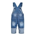 thumbnail image 2 of Kidscool&nbsp;Space Baby Boy Easy Diaper Changing Patchwork Fashion Jeans Overalls,Blue,18-24 Months, 2 of 6