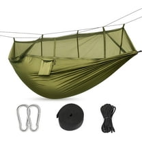 Camping Hammock with Mosquito Net - 600lbs Capacity Two Person Hammock – Lightweight Outdoor Hammocks for Camping, Hiking, Backpacking & Travel - Includes Straps, Carabiners, Carry Bag