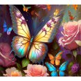 thumbnail image 1 of Cuadros Decorativos 5D bricolaje taladro redondo completo diamante pintura mariposa decoración del hogar arte artesanal(2) Wdftyju de costura negro 4 estilos, 1 of 9