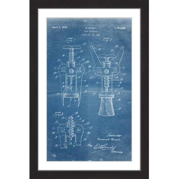 "Cork 1928 Blueprint" Framed Painting Print