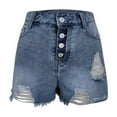 thumbnail image 6 of Mitankcoo Women's Casual Stretchy Denim Shorts Casual Summer Frayed Hem Distressed Ripped Short Jeans, 6 of 8