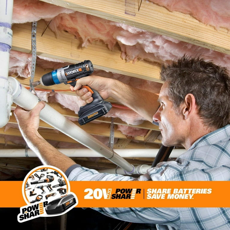 WORX WX178L 20V Max Advanced Intelligence Lithium Ion Cordless LED Ai Drill Walmart