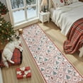 thumbnail image 4 of Moynesa Christmas Runner Rugs 2'x8' Beige Hallway Rug Xmas Tree Runner Kitchen Rug Washable Rug Non Slip Moroccan Carpet Holiday Decor Geometric Soft Rug for Bedroom Bathroom Laundry Living Room, 4 of 11