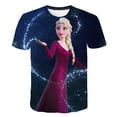 thumbnail image 2 of 2023 año verano niños Frozen dulce camiseta para niñas estampado Anna Elsa chico camiseta niñas Tops camisetas dibujos animados niños ropa 7T Gao Jinjia LED, 2 of 2