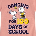 thumbnail image 3 of Peanuts - Dancing For 100 Days Of School - Toddler & Youth Girls Short Sleeve Graphic T-Shirt, 3 of 6