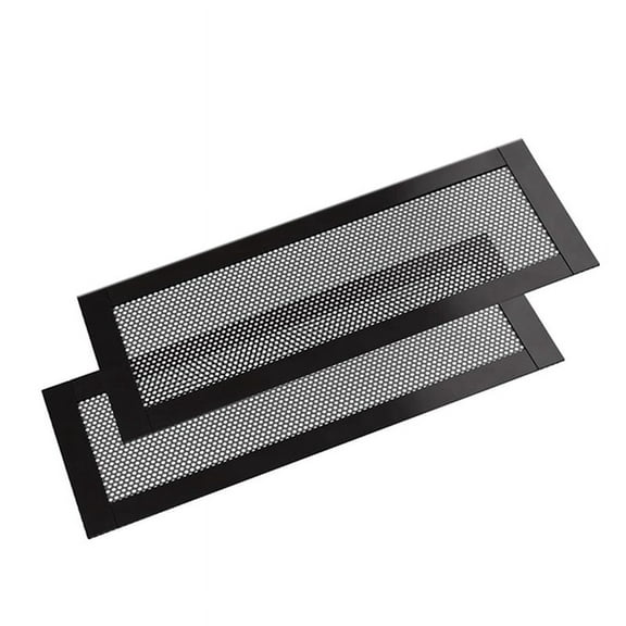 2Pcs Magnetic Floor Ventilation Cover 4x10Inch Air Ventilation Screen Cover PVC for Wall Ceiling Floor Captures Debris,2 x floor vent covers,Black