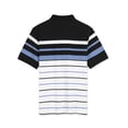 thumbnail image 2 of Camiseta De Golf A Rayas Bloque De Color Mangas Cortas Polo Para Hombres Negro Blanco Azul S, 2 of 5