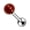 Red (Carnilian), variant on Tongue Ring 14GA Semi-Precious Stone Ball Surgical Steel Barbell