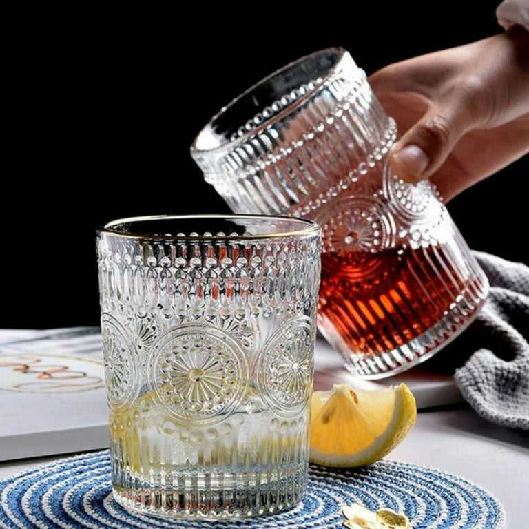 Monfince Gold Rim Drinking Glass, Beer Cup Juice Cup Family
