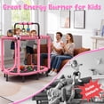 thumbnail image 5 of 60" Kids Trampoline with Safety Enclosure Net, Basketball Hoop, Adjustable Gymnastics Bar and Rings, SHINPT Mini Indoor and Outdoor Trampoline, Pink, 5 of 8