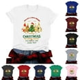 thumbnail image 2 of zaveiop Christmas Tshirts Women Holiday Christmas Graphic Print Crewneck Shirt Trendy Short Sleeve Loose Casual Tee Tops (Z1-Wine, L), 2 of 8