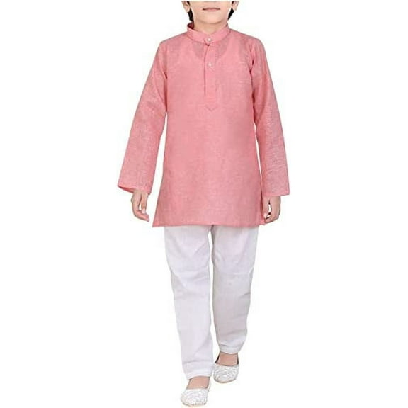 Royal 100% Cotton Kurta Pyjama Set For Kids (Green)