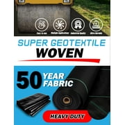 Super Geotextile Woven Geotextile - Commercial Grade Driveway and Road Fabric for Separation and Stabilization - Heavy Duty Underlayment - 50 Year Fabric 6 x 250