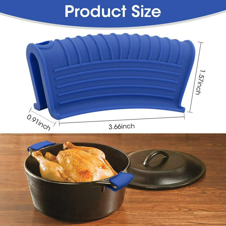 AHIW Silicone Assist Hot Pan Handle Holder Hot Skillet Handle Covers Pot  Holder Sleeve Cast Iron Skillets NonSlip Heat Resistant for Enameled  Griddles Casserole Frying Pans Cookware(4PACK/Blue) - Yahoo Shopping
