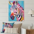 thumbnail image 2 of Designart "Expressionistic Stripes on a Colorful Zebra II" Animals Metal Wall Art Prints, 2 of 5