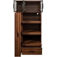 thumbnail image 6 of 70.87" Tall Kitchen Pantry Storage Cabinet with Multi-Functional Pull-Out Shelf, Drawers, Glass Doors & Microwave Stand, Wood Hutch Food Pantries Cupboard for Coffee Bar, Dining Room, 6 of 12