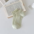 thumbnail image 2 of Cmfcve Elegant Ruffle Ankle Socks for Women Cotton Non-Slip Soft Cute Solid Color Socks, 2 of 5