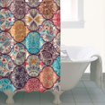 thumbnail image 5 of Vintage Earthy Boho Shower Curtain 36x72 Inches, Quick-Drying Polyester with Plastic Rings, Tribal Artistic Pattern for Rustic Bathrooms, 5 of 5