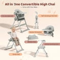 thumbnail image 3 of Ktaxon 6-in-1 Convertible Baby High Chair, Foldable Space Saver Highchair with Kitchen Standing Tower, Booster Seat for Toddlers 6M-5Y, Grey, 3 of 9