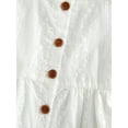 thumbnail image 6 of Gzhioc Little Girls Summer, Sling Plain Embroidery Button-Down Ruffle Hem Dress, 6 of 9