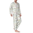 thumbnail image 2 of Fotbe Aerial Flora Pattern Long Sleeve Pajama Set for Men,Sleepwear Set,2-piece Loungewear Set,Soft PJs Comfy Nightwear with Pockets-Large, 2 of 7