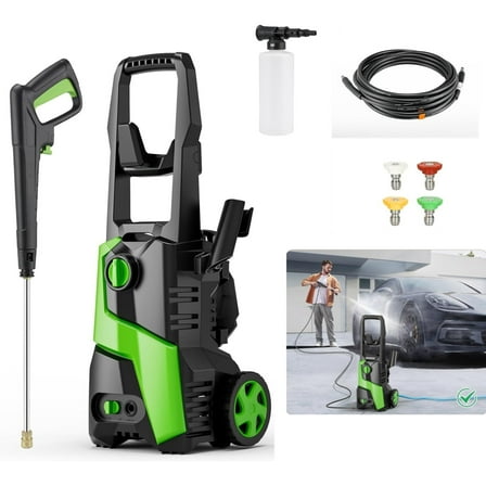 LAZY BUDDY Electric Pressure Washer, 2700PSI 1.7 GPM Power Washer with 4 Quick Connect Nozzles, High Pressure Cleaning Machine for Cars/Fences/Driveways/Patios