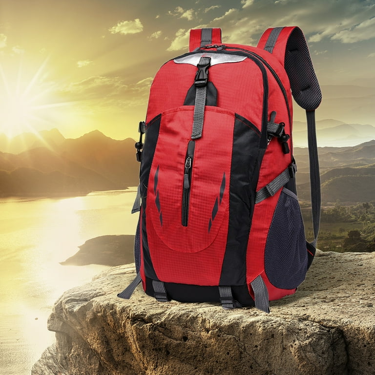 Hvmvliv Large Backpack for Travel Large Capacity 40L Hiking Backpack  Waterproof Travel Knapsack Climbing Outdoor Sackpack Red - Walmart.com