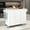 White, variant on Foldable Drop Leaf Breakfast Bar | Rolling Kitchen Island with Locking Wheels and Drawers | Space - saving Kitchen Solution