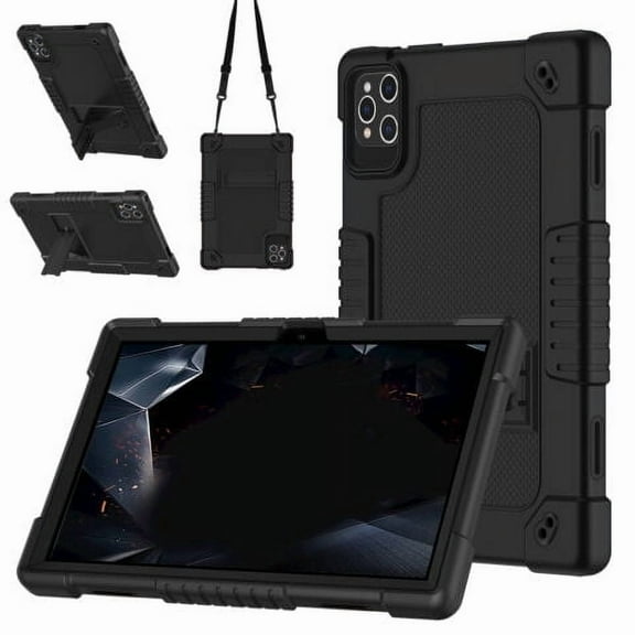 Fancing for ZONKO D106 Tablet Case,Shockproof Kids Rugged Case for Relndoo T618/YOBANSE T618/Suicoey T618/ZONKO D115/ANTEMPER Android 14 13/FEONAL Android 13/ZONKO D106 10 inch Tablet(Black)