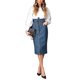 thumbnail image 1 of Sunloudy Falda de longitud media para mujer con cinturón, cierre de botón de cintura alta con amarre, prenda de color sólido Sunloudy moda, 1 of 10