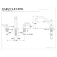 thumbnail image 3 of Kingston Brass KS4325PKL Duchess Two-Handle Deck Mount Roman Tub Faucet, Oil Rubbed Bronze, 3 of 5