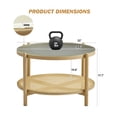 thumbnail image 2 of COSVALVE 2 Tier 19.6" Boho Rattan Round Glass Coffee Table Side Table, 2 of 8