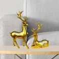 thumbnail image 5 of nvzhuang 2 Pcs Reindeer Figurines Christmas Deer Resin Statues Small Animals Desk Decor for Home Holiday Party, 5 of 8