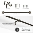 thumbnail image 6 of Kenney Glendale 5/8" Standard Decorative Window Curtain Rod, 28-48", Oil Rubbed Bronze, 6 of 12