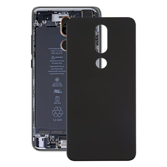 Cellphone Repair Parts Battery Back Cover for Nokia 7.1 / TA-1100 TA-1096 TA-1095 TA-1085 TA-1097(Black)
