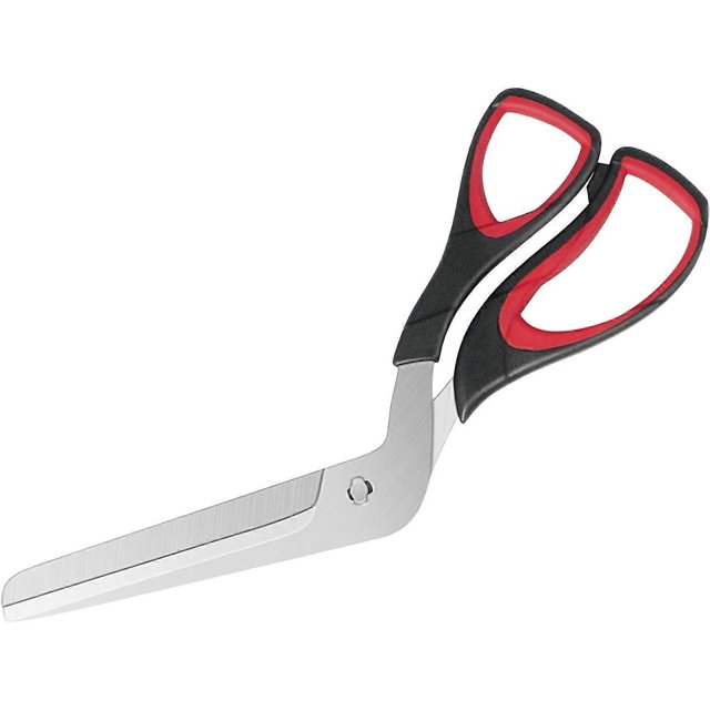 Tijeras para pizza, cortador de pizza con cuchilla desmontable ultra afilada y agarre suave ergonómico, 10.3 pulgadas, negro y rojo