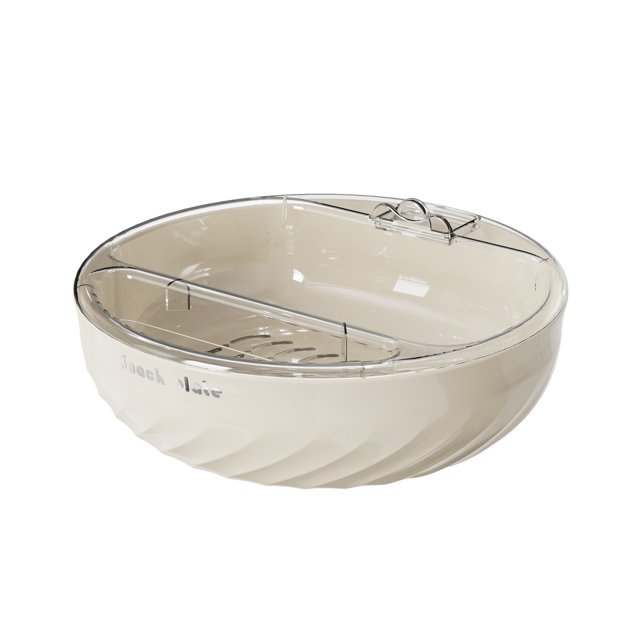 CSChome Dry Fruit Plate Dry Fruit Plate Detachable Double Layer Dry Fruit Tray Large Capacity Waste Container Double Layer Fruit Plate