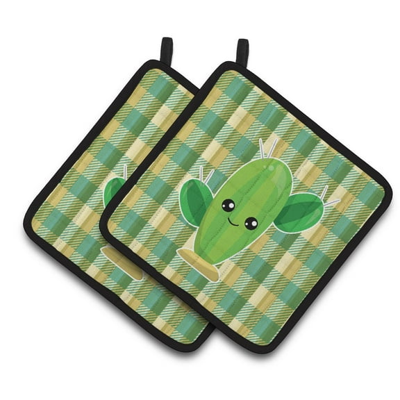 Caroline's Treasures Cactus Plaid Pair of Pot Holders