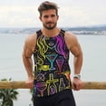 thumbnail image 6 of Gukieu Neon Bar Drinks Print Men's Quick Dry Fitness Vest, Round Neck Sleeveless Fitness Bodybuilding Top-X-Large, 6 of 7
