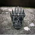 thumbnail image 2 of K-KED Mens Biker Punk Skull Crown Ring Stainless Steel For Men Size 7-14-11, 2 of 6