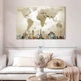 thumbnail image 2 of Elephant Stock Minimalist Travel To Places World Map Wall Art - Horizontal Canvas Wall Art - Living Room Wall Decor - Hobbies And Lifestyle Canvas - Brown And Gray Decor - 48" x 32", 2 of 8