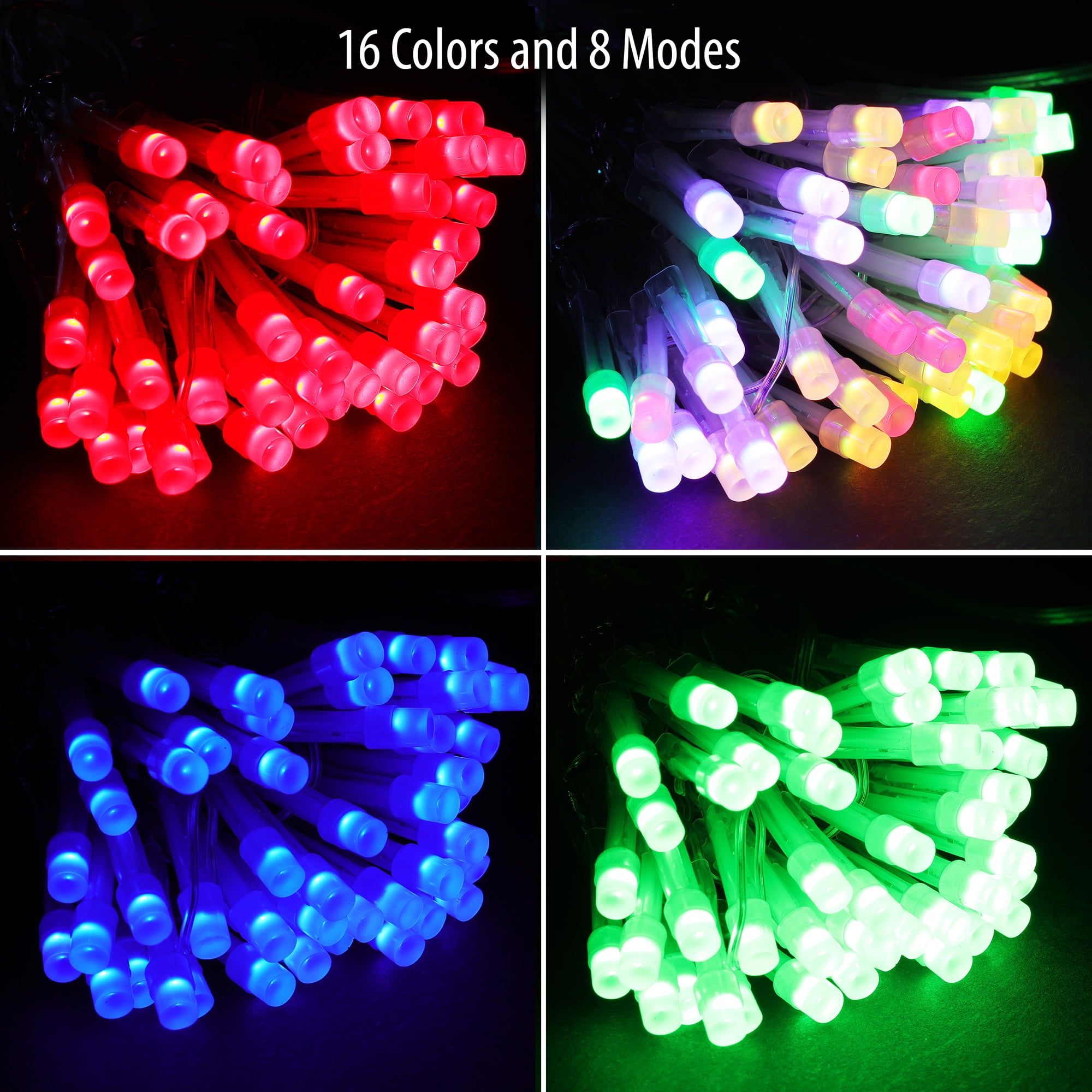 (3 pack) Mainstays 96-Count Color-Changing LED Curtain Lights, 6 Vertical Strands, Indoor Corded Electric