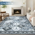 thumbnail image 3 of Findosom Vintage Area Rug 6x9 Washable Living Room Rug,Non-Slip Soft Floor Carpet Rug Stain Resistant Distressed Indoor Rug for Living Room Kitchen, Entryway, Dining Room Blue, 3 of 11