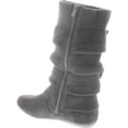 thumbnail image 3 of Top Moda Womens Bank-21 Sweater Slouchy Buckle Top Calf Wedge Boot, 3 of 4