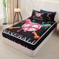thumbnail image 2 of Castle Fairy Sport Baseball Zipper Full Size Comforter Sets with Fitted Sheet and 2 Pillowcases, Ice Cream Drip Zipper Bedding Set, Pink Blue Black,4pcs, 2 of 6