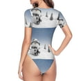 thumbnail image 4 of Naloa Snowman And Christmas Tree Women's Short-Sleeved Onesie, One-Piece Swimsuit for Parties, dates, clubs - XX-Large, 4 of 9