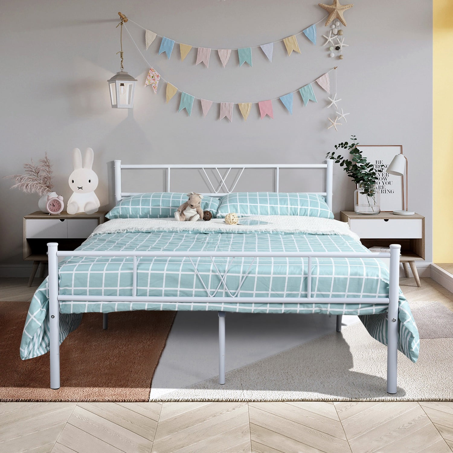 Kepooman Full Size Bed Base Frame, Metal Platform Mattress Foundation with Headboard and Footboard, Easy Self-Assembly Kepooman Full Size Bed Base Frame, Metal Platform Mattress Foundation with Headboard and Footboard, Easy Self-Assembly