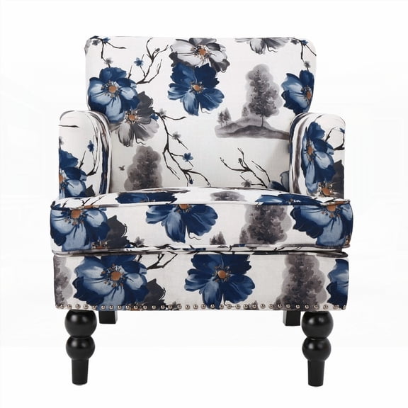 HARRISON Floral Fabric Club Chair | Soft Upholstery & Elegant Design