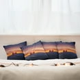 thumbnail image 4 of Ambesonne Nautical Throw Pillow Cover 4 Pack, Sunrise over Sea Ship, 18", Blue Orange, 4 of 5